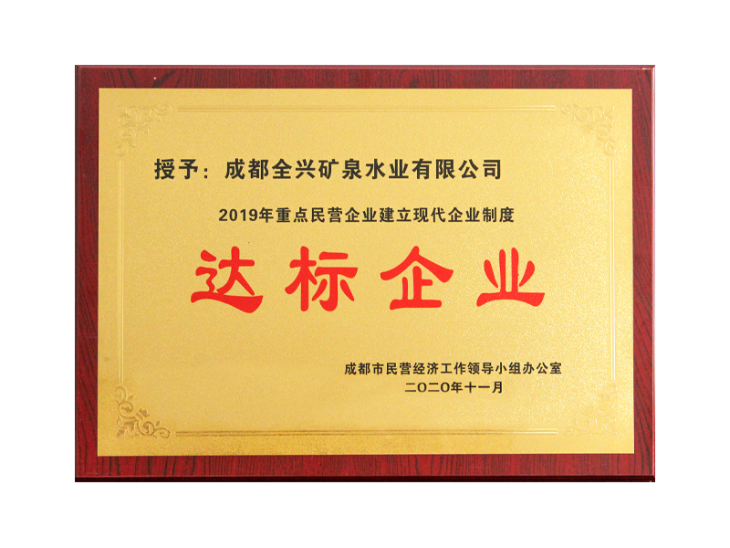 2019年重點(diǎn)民營企業(yè)建立現(xiàn)代企業(yè)制度達(dá)標(biāo)企業(yè)